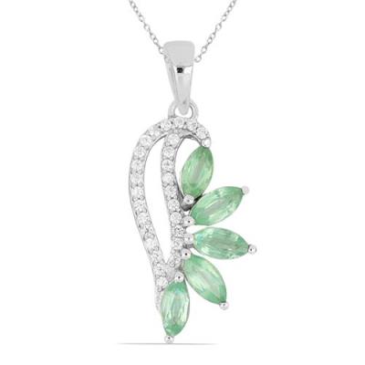 BUY NATURAL CHROME DIOPSIDE MULTI GEMSTONE STYLISH PENDANT IN STERLING SILVER